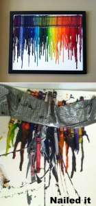 Pinterest Craft Fail - Melted Crayons on Canvas